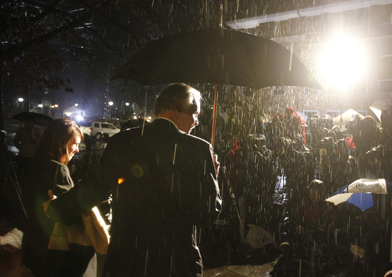  George Huguely's attorneys Francis McQ. Lawrence and Rhonda Quagliana leave Charlottesville Circuit Court after talking to media following Huguely's verdict Wednesday, Feb. 22, 2012.&nbsp; Copyright: The Daily Progress       