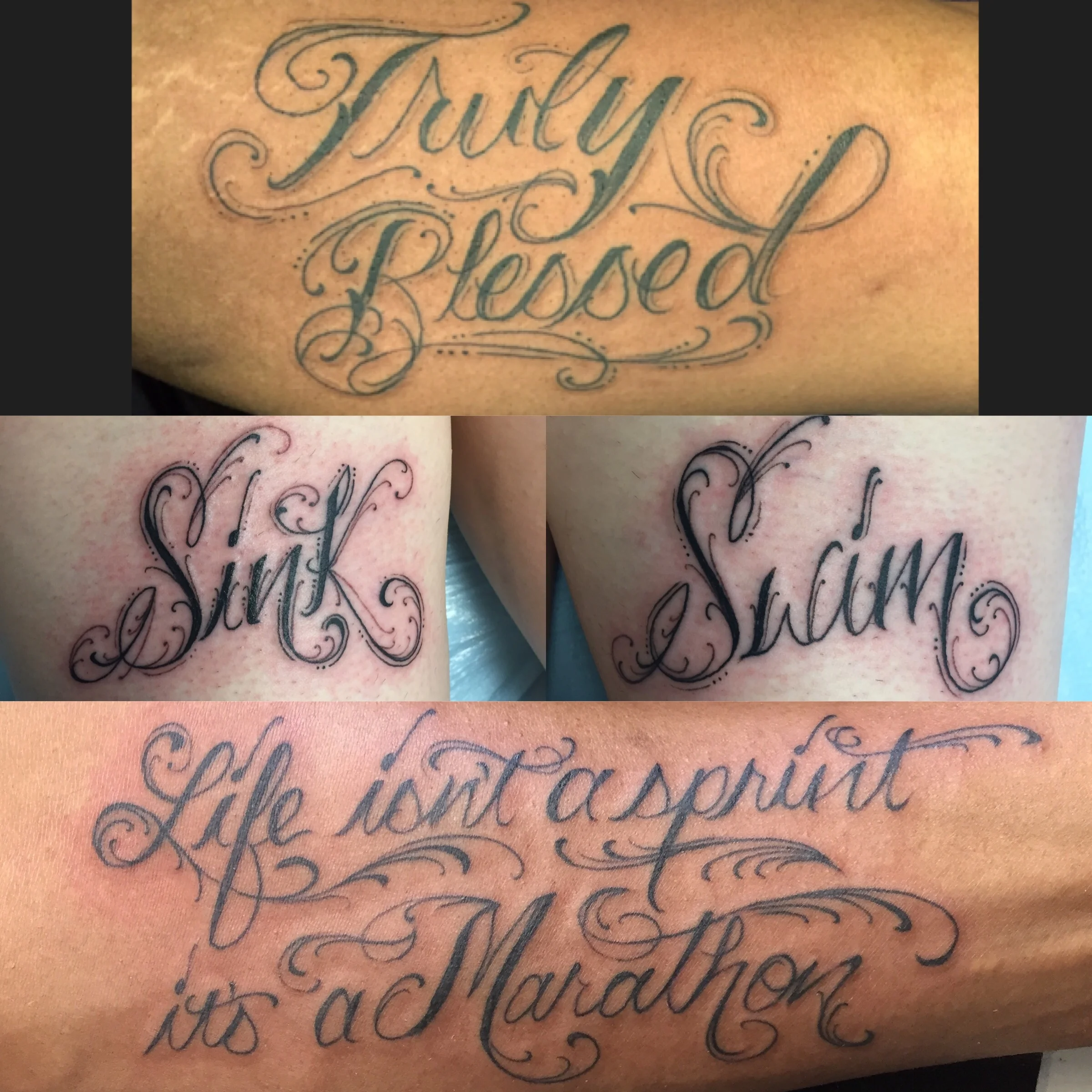 Script tattoos from a few weeks ago