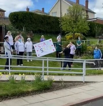 Raising the flag and minute silence at Castleview 