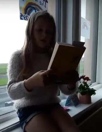 Reading to residents 