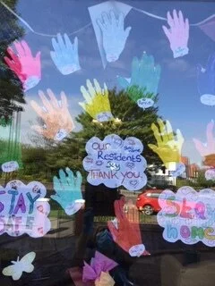 The Lawns decorate their windows