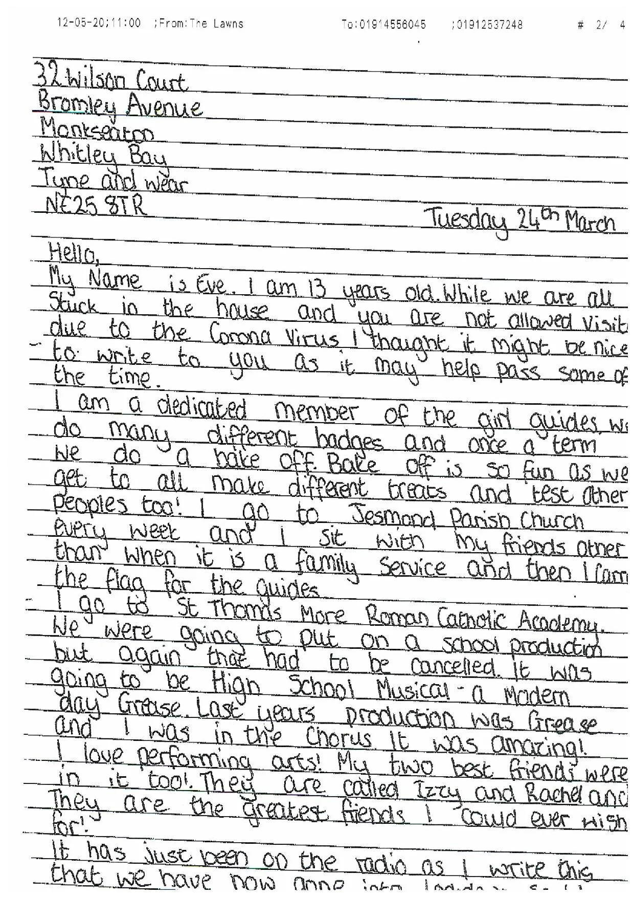 Kind letter to the Lawn's residents