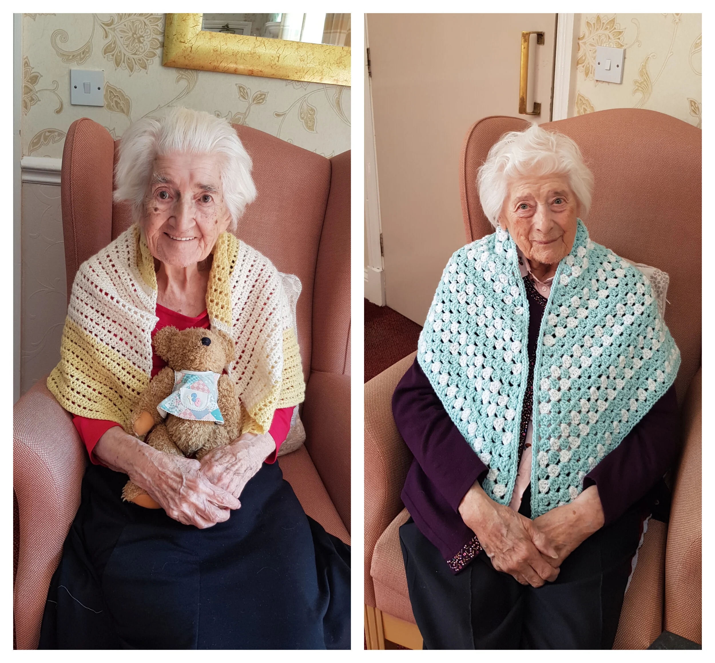 Beautiful shawls gifted to Westoe Grange