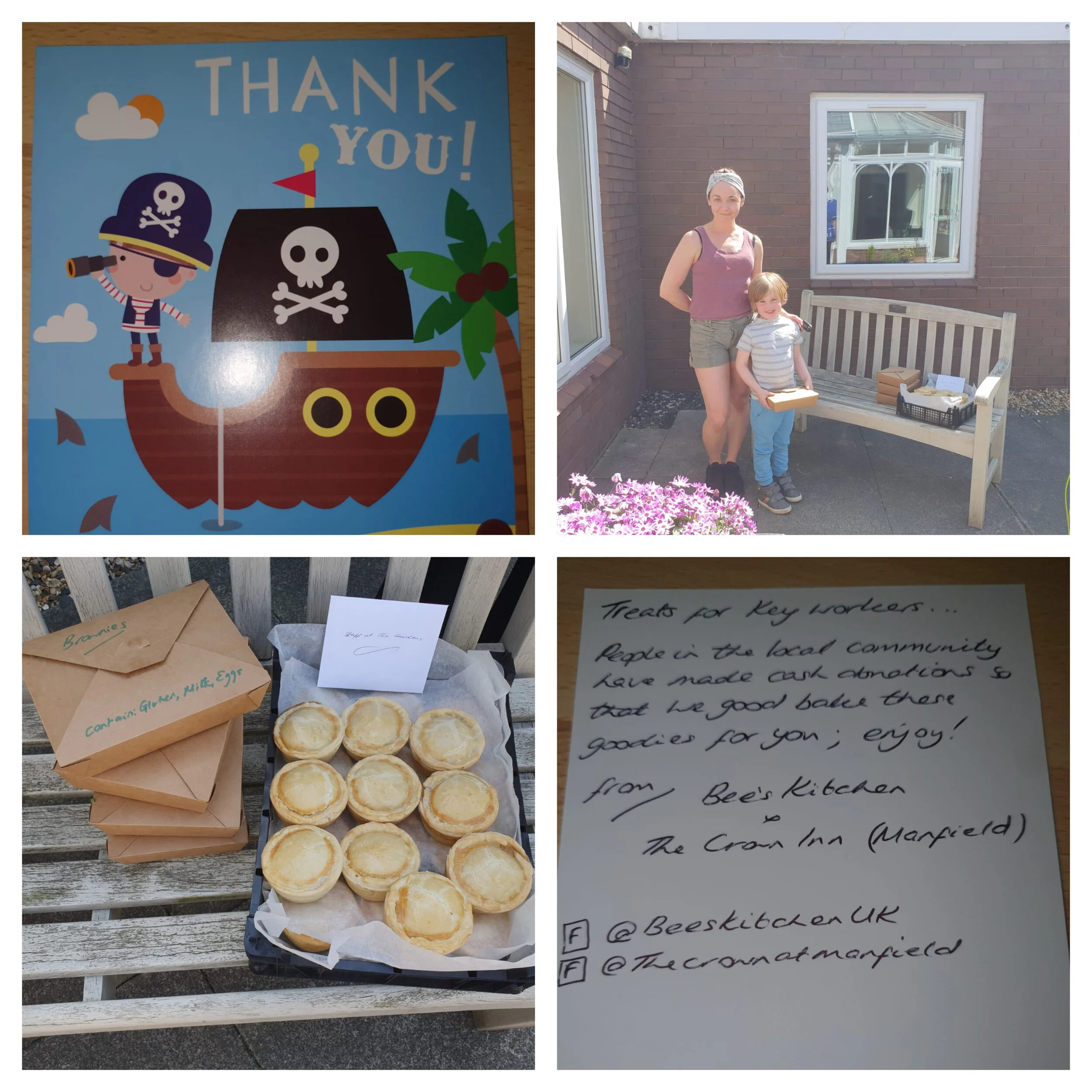 Thank you to Bees Kitchen and the Crown Inn Manfield