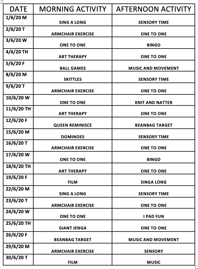 Activities at Castleview 