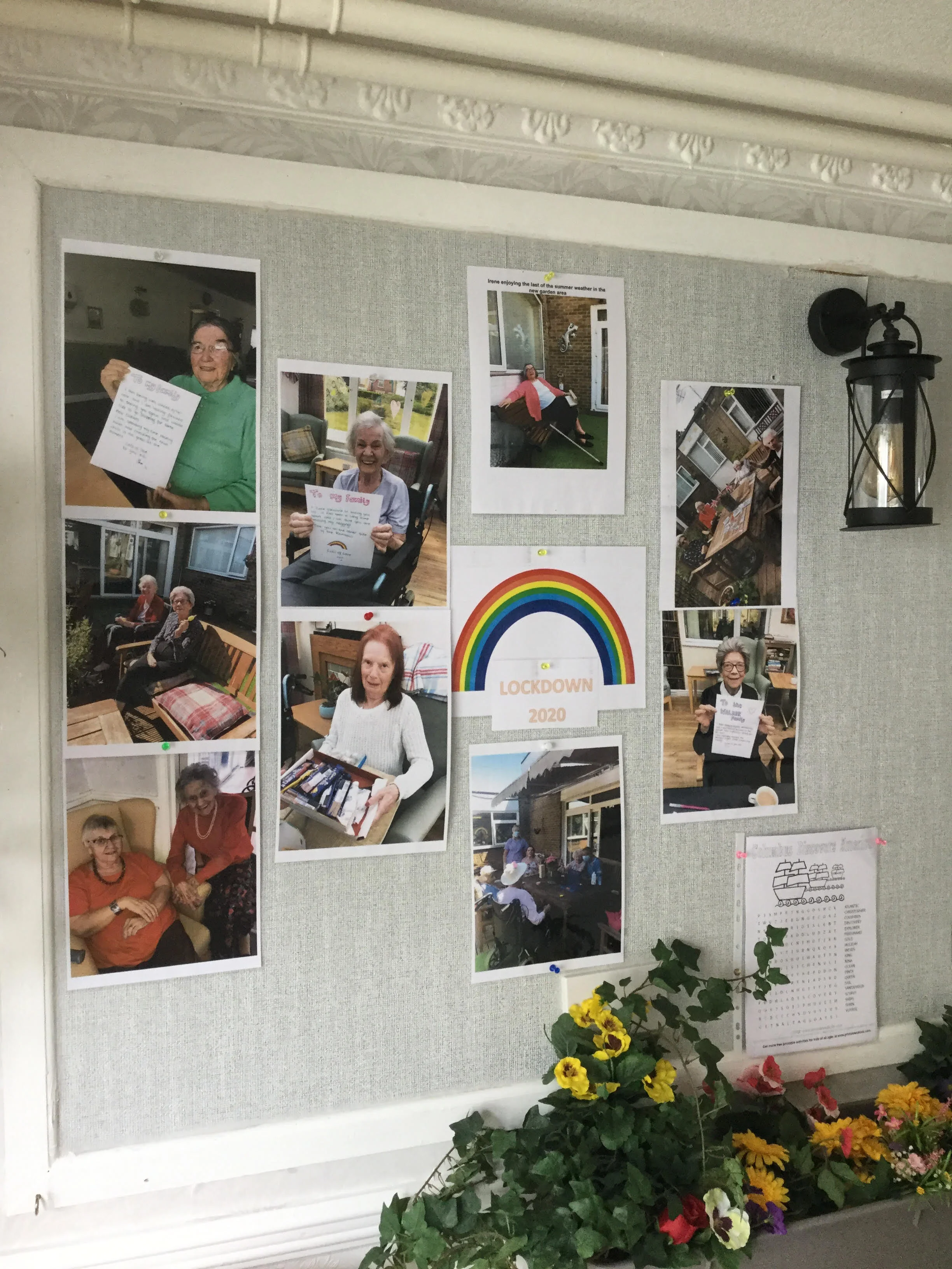 Memory board at Springfield Lodge