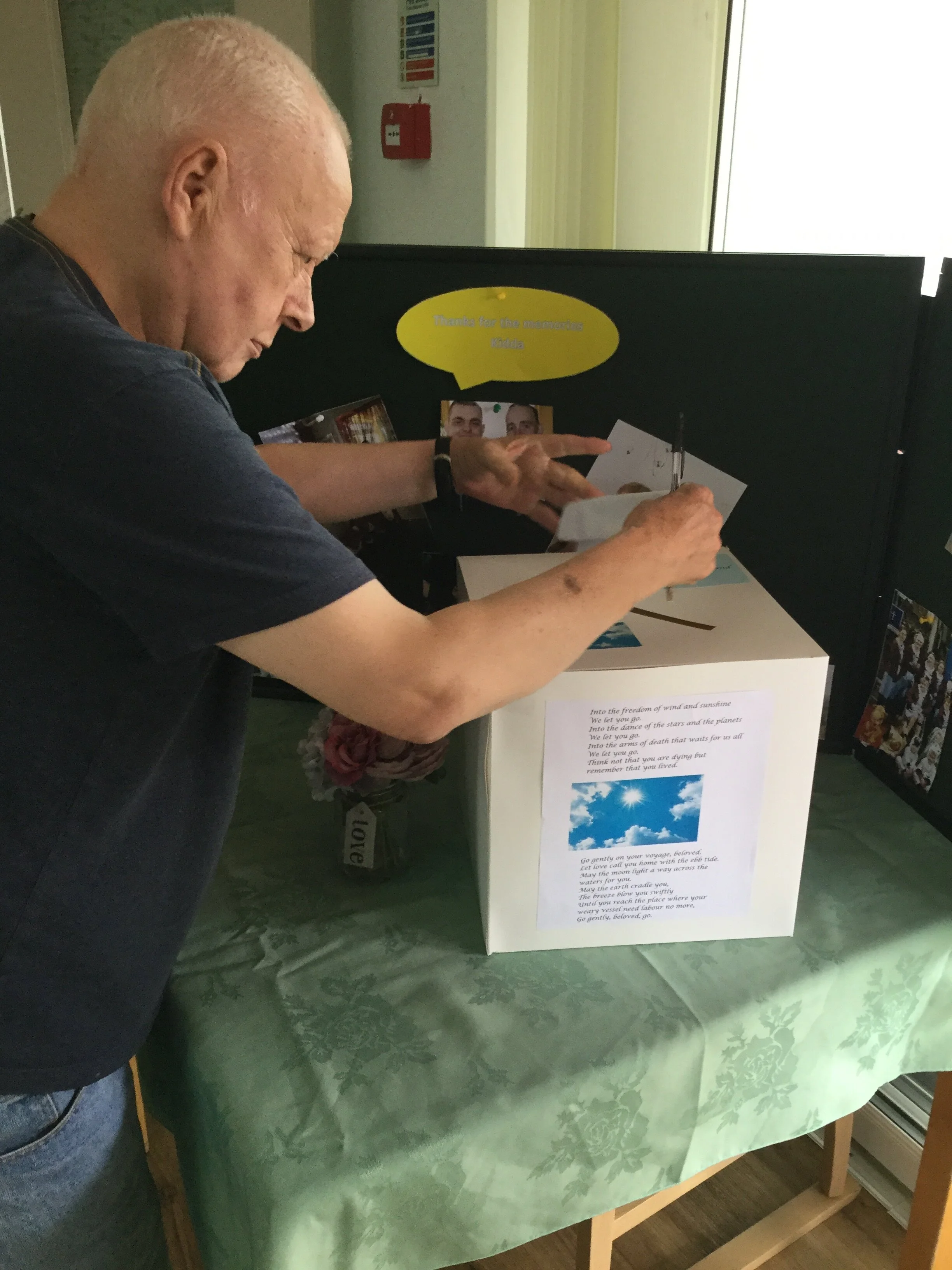 Memory box at Springfield Lodge