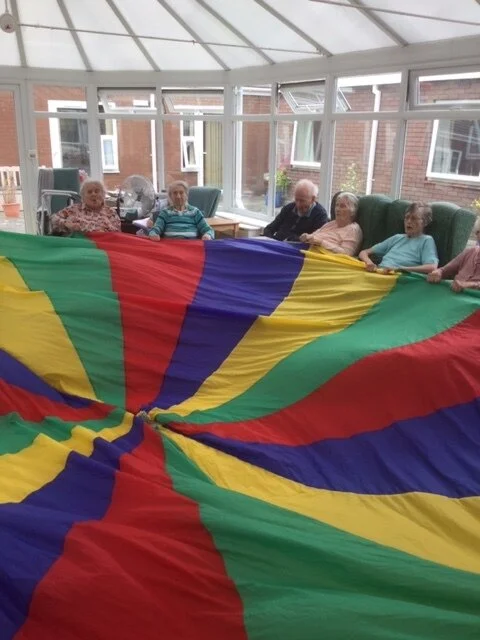 Parachute game at the Gardens 