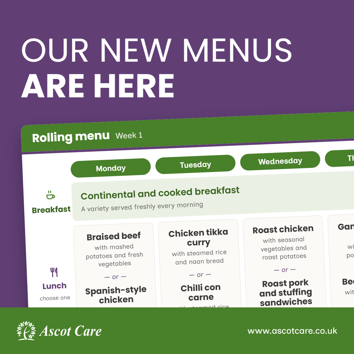 A new chapter for food at Ascot Care