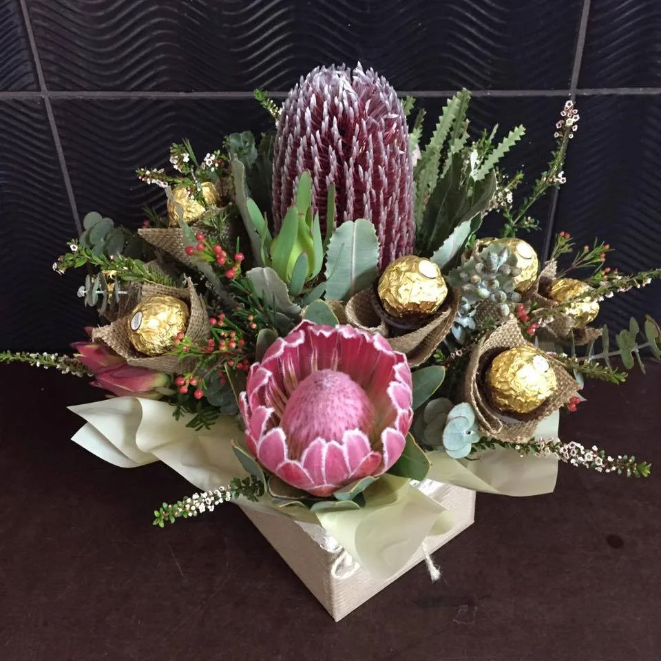 Boxed Native Blooms + Ferrero Rocher Chocolates