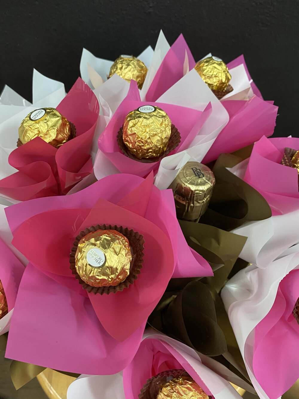 PRE ORDER - Ferrero Rocher + Wine Edible Bouquet — Gatton Florist and Gifts
