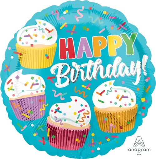 Cupcake Fun Happy Birthday Foil