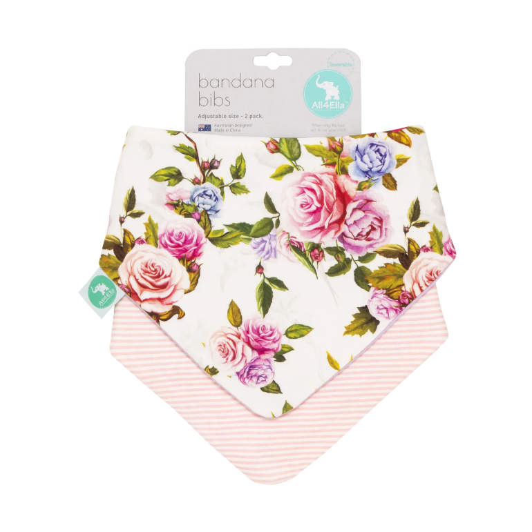 Bandana Bibs 2pk - Rose