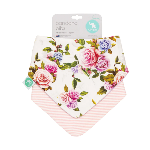 Bandana Bibs 2pk - Rose