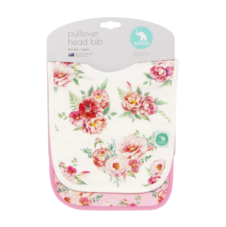 Pullover Head Bib 2pk - Floral