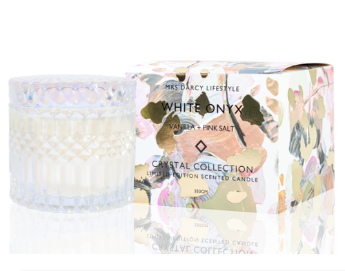 Candle White Onyx - Vanilla + Pink Salt