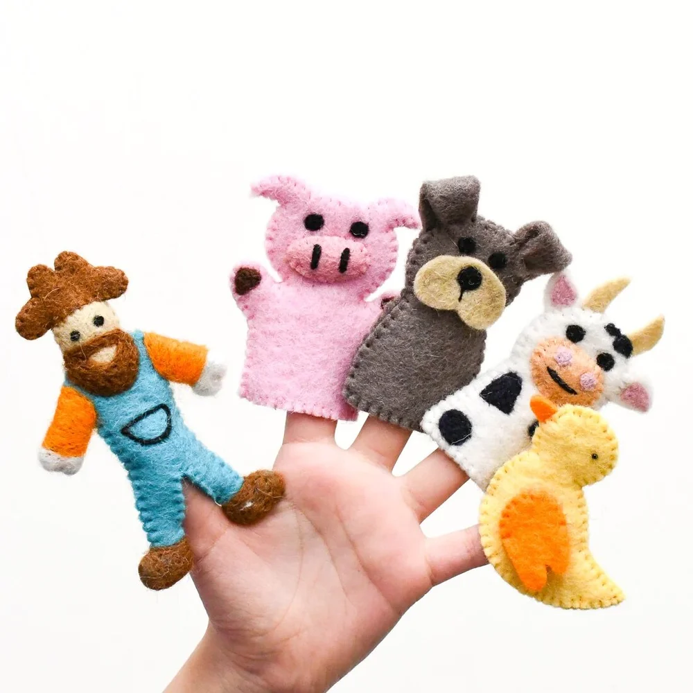 OLD MACDONALD FARM ANIMALS FINGER PUPPET SET