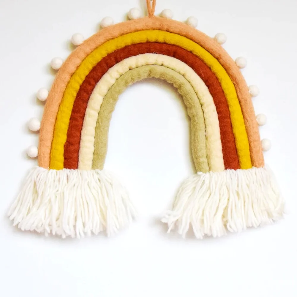 RAINBOW HANGING WITH POMPOMS - DESERT