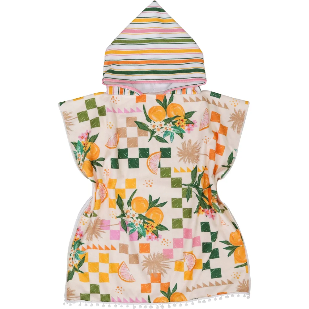 Kids Poncho w/ Bag - Lemons