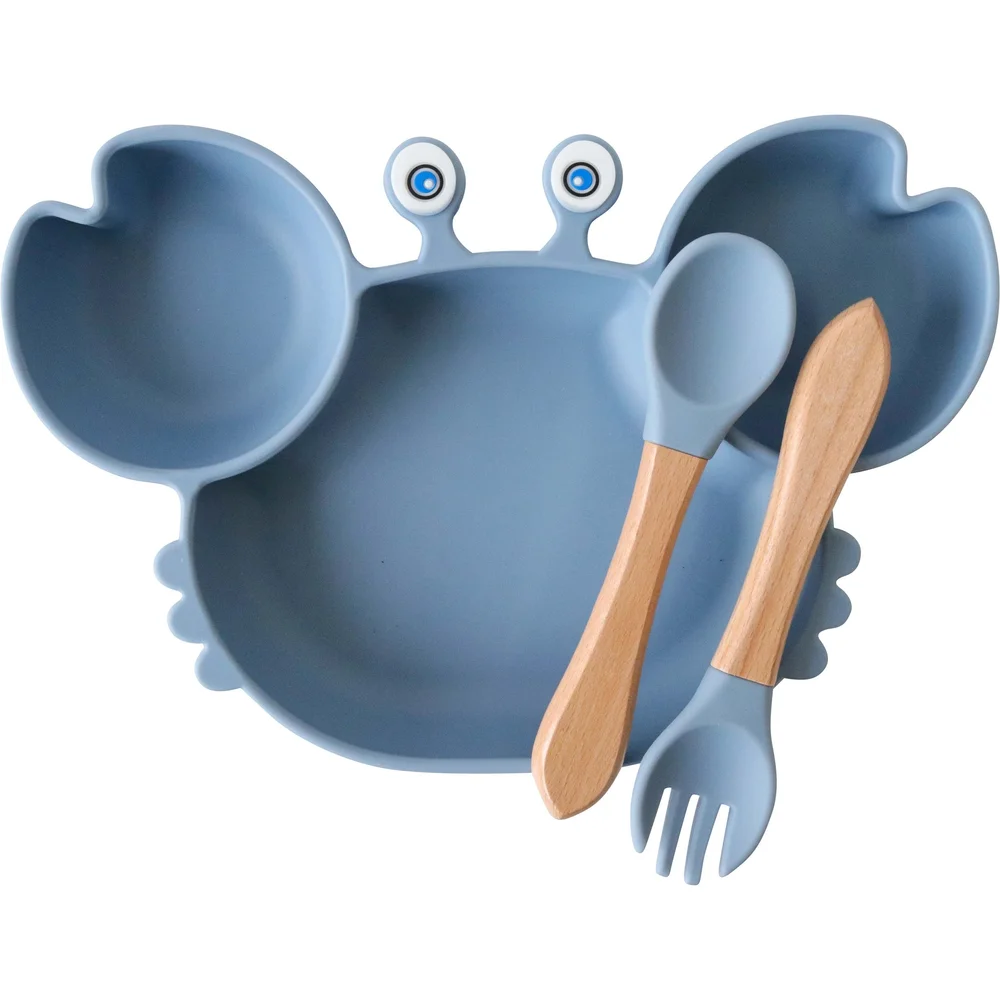 Silicone Bowl Set Crab - Blue