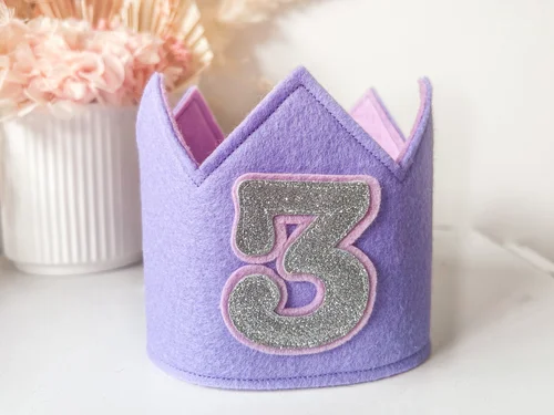 NUMBER 3 FELT CROWN - Lilac