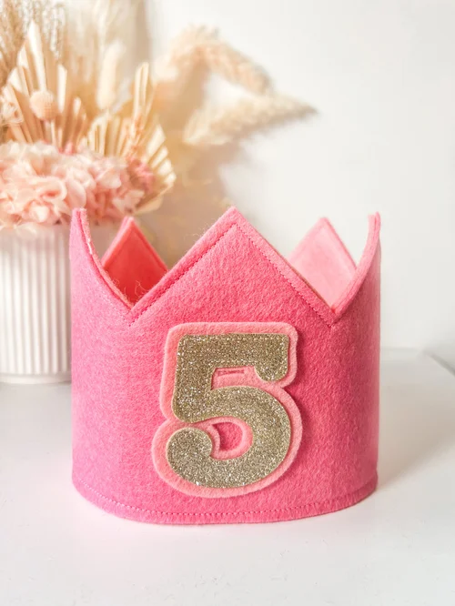 NUMBER 5 FELT CROWN - Sherbert