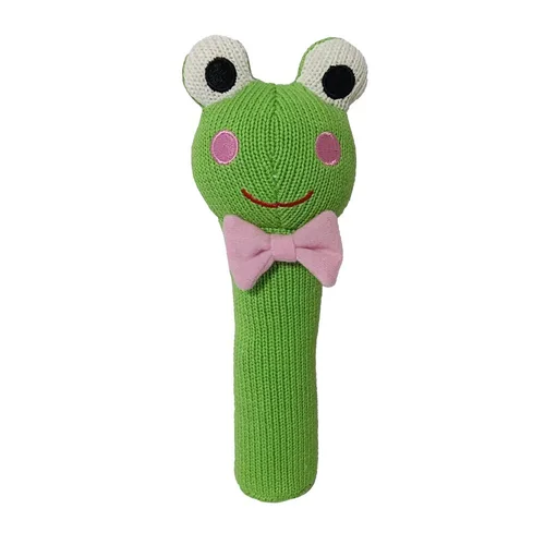 Hand Rattle – Knit – Frog