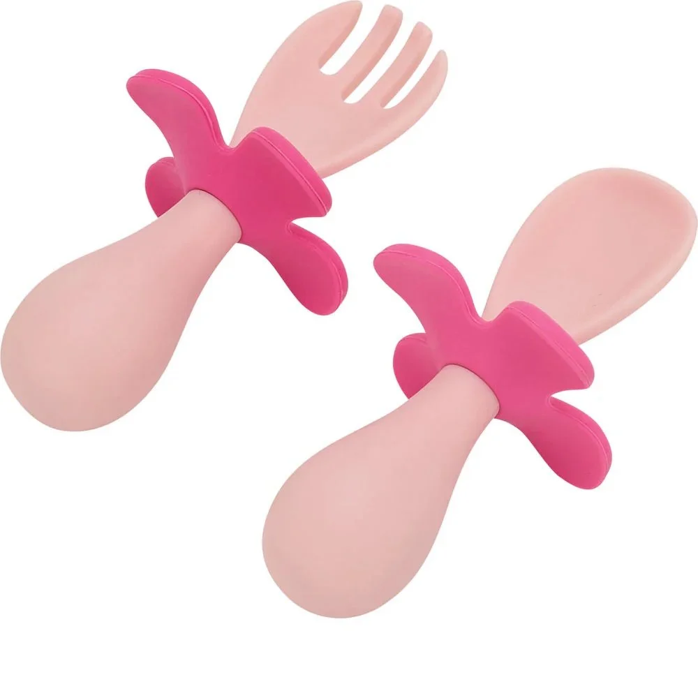 Flower Fork & Spoon - Pink