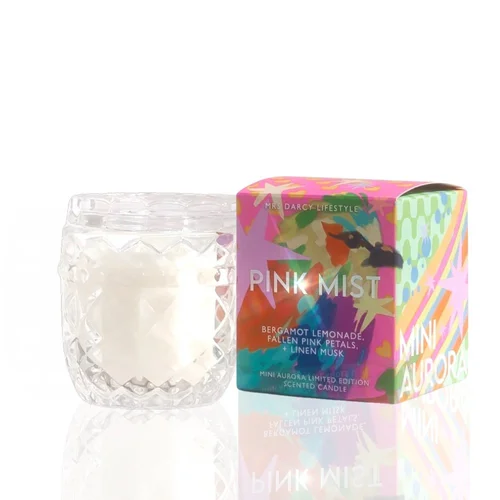 Aurora Mini Candle - Pink Mist - Bergamot Lemonade, Fallen Pink Petals + Linen Musk