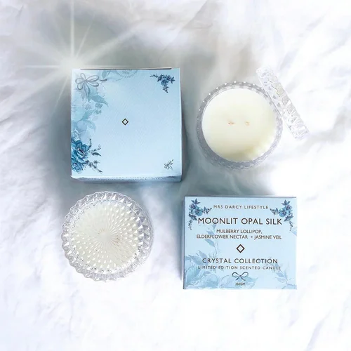 CANDLE MOONLIT OPAL SILK - MULBERRY LOLLIPOP, ELDERFLOWER NECTAR + JASMINE VEIL