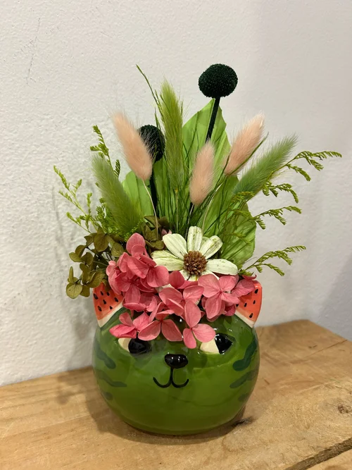 Watermelon Cat Preserved Arrangement
