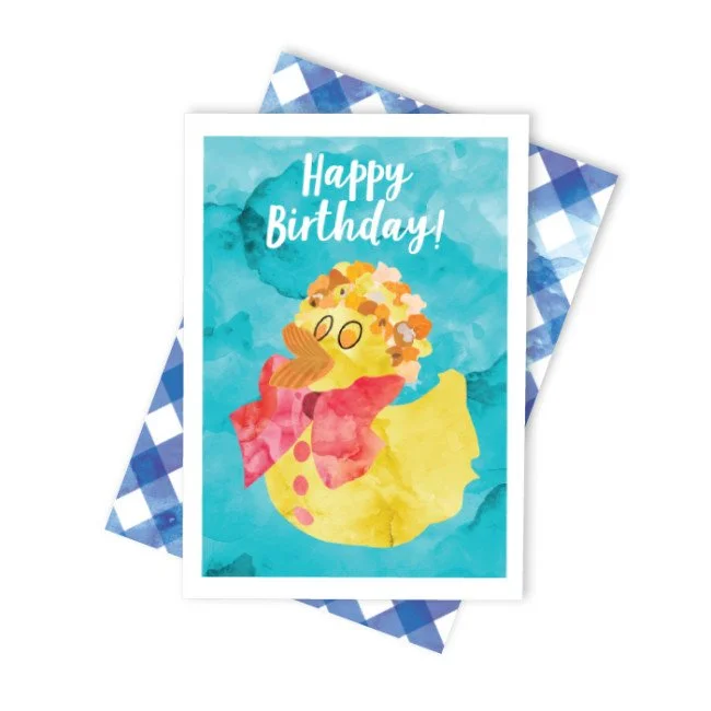 Duck Cake Birthday Card