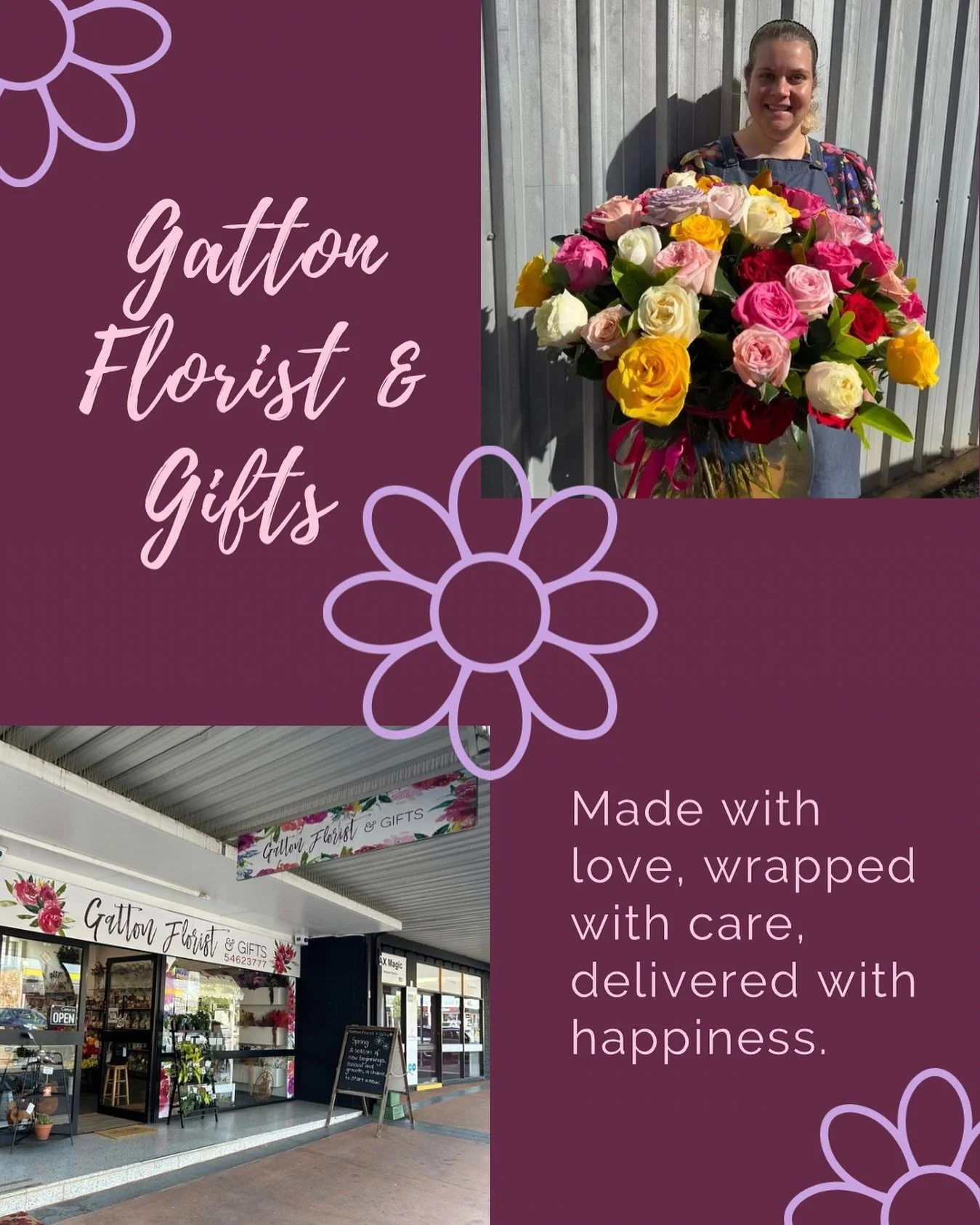 Gatton Florist and Gifts 💐
Your Local, Family Owned and Operated Florist providing the Freshest Blooms designed daily by our Floral Designers. Supporting local growers, one bunch at a time.

Flowers have a way of saying what words can&rsquo;t. Wheth