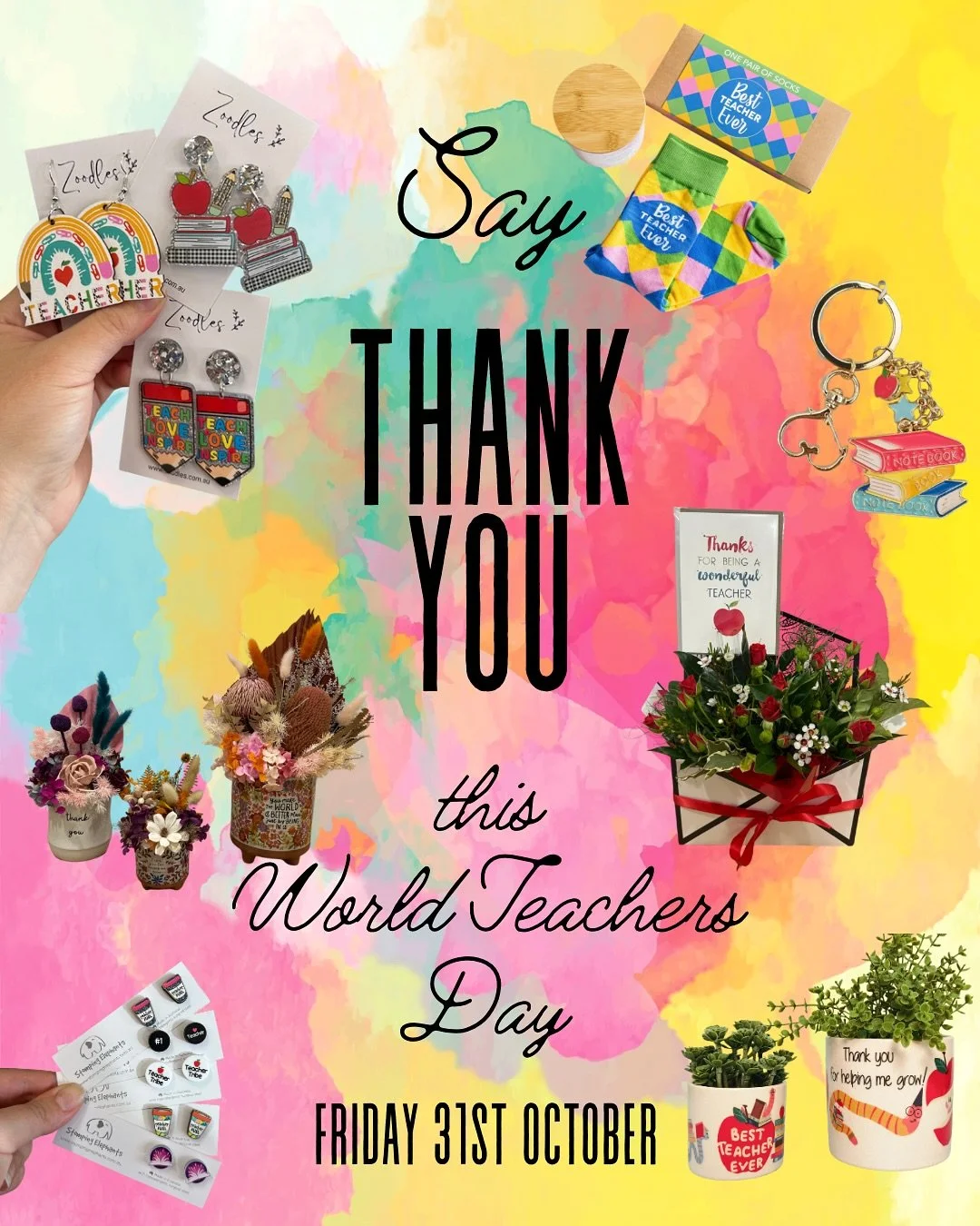 This Friday 31st of October is World Teachers Day π©‍π« βοΈ 
Say thank you this Teachers Day with blooms as bright as they are! π»
A thoughtful bunch is the perfect way to show appreciation for the teachers who make a difference every single day.