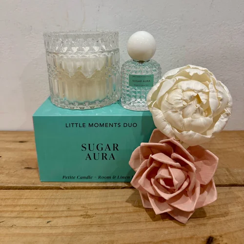 Little Moments Duo - Sugar Aura - Peach Fizz, Guava Nectar, Vanilla Foam + Golden Sugar Musk