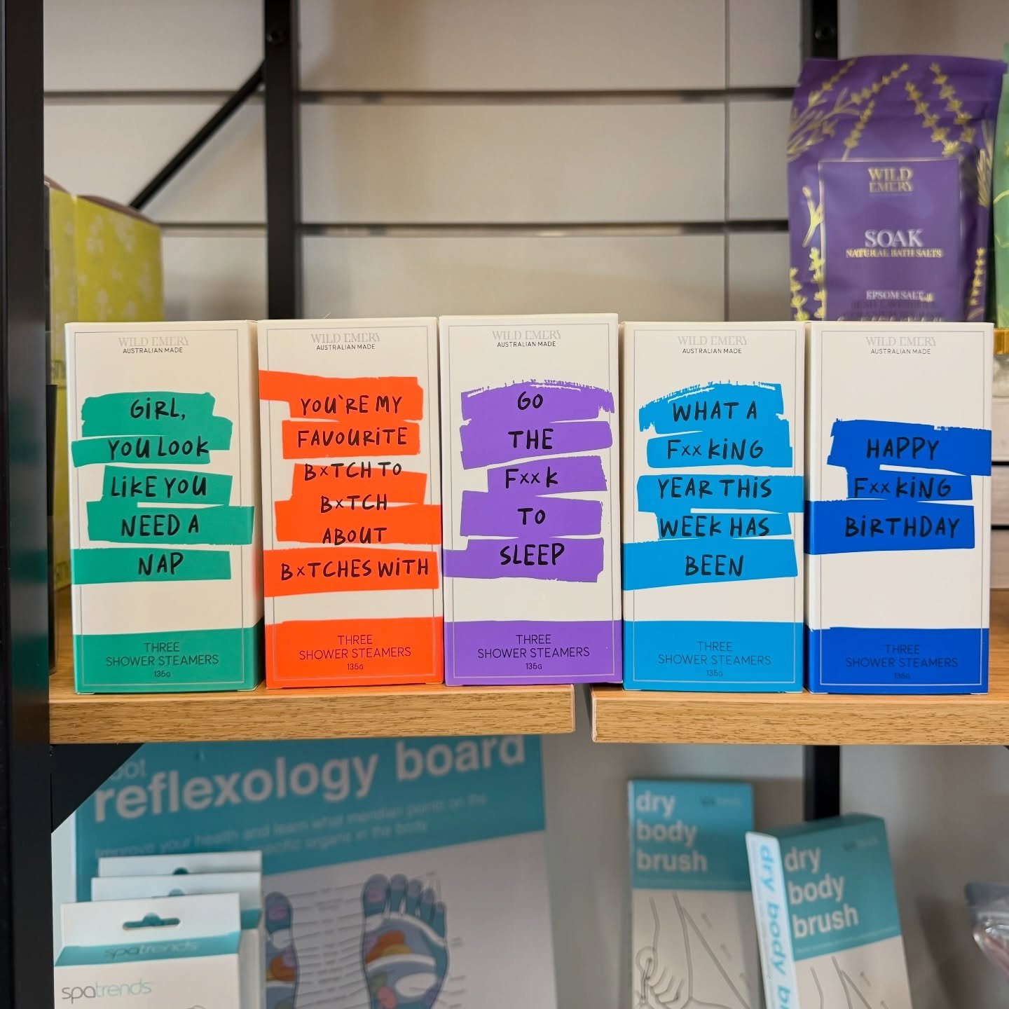 Five new cheeky neon shower steamer three packs have arrived in store at Gatton Florist and Gifts. 

Make gift giving a hilarious occasion (while gifting something everyone wants, relaxing, me time, stress free showers) 💝