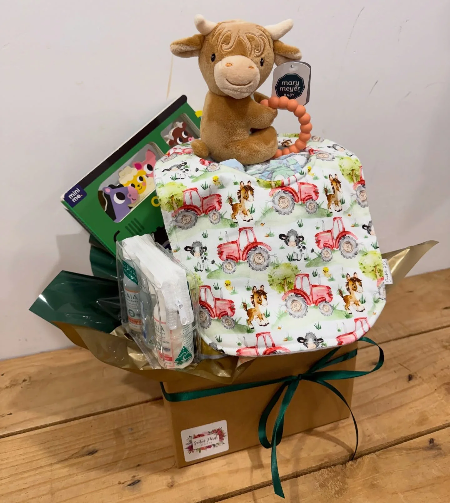 Our Nappy Cakes are designed to impress 👶🏼 🫶

Each one is thoughtfully created with a unique theme and filled with practical, beautiful baby essentials &mdash; including nappies, bibs, rattles, comforters, books, wipes, and more.

Every cake is ma