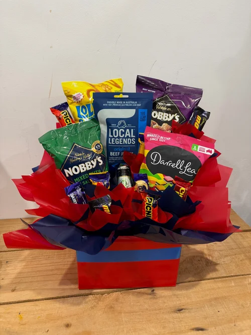 Blokey Edible Arrangement with a Beer