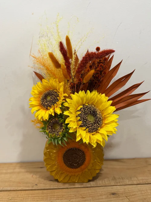Sunflower Vase Preserved / Artificial Arrangement