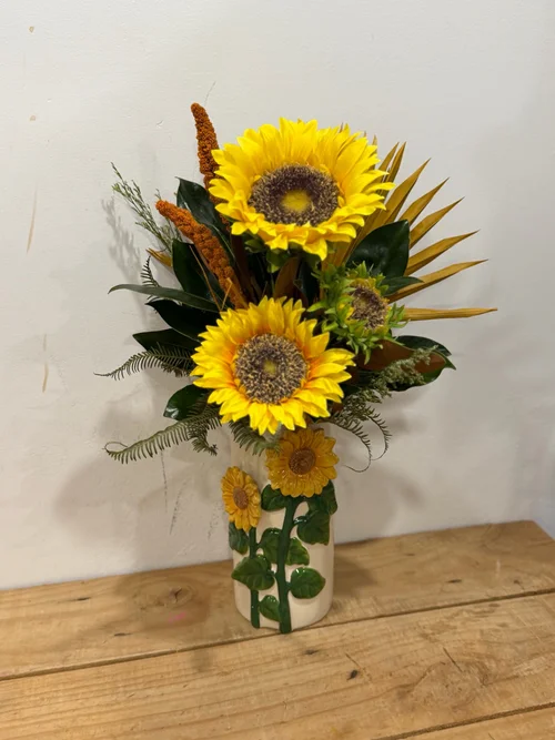 Sunflower Tall Vase Preserved / Artificial Arrangement