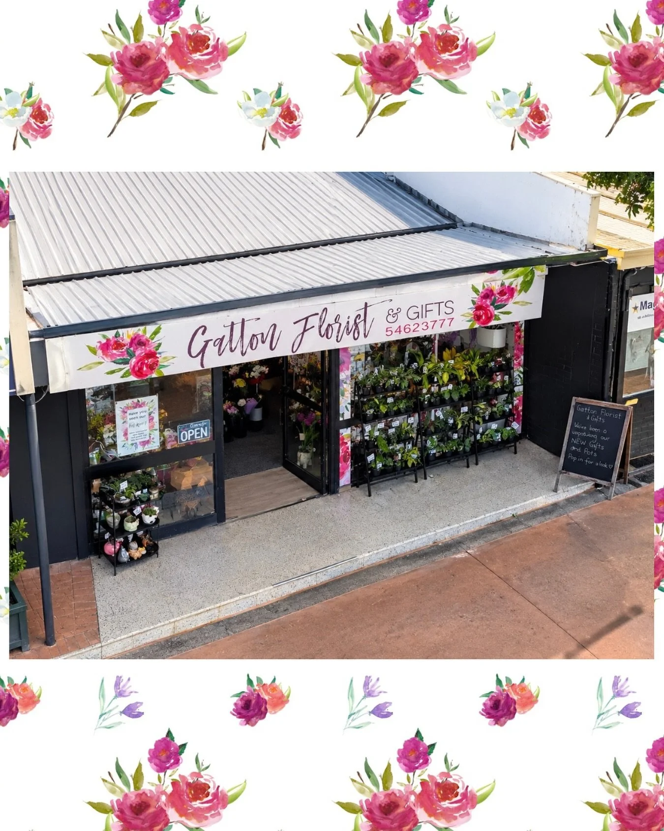 A little bird&rsquo;s eye view of your local florist! 💐

Your little corner of flowers, plants and beautiful gifts right here in Gatton. 

Proudly locally owned, bringing a little extra beauty, colour and joy to our community every day.

Thank you f