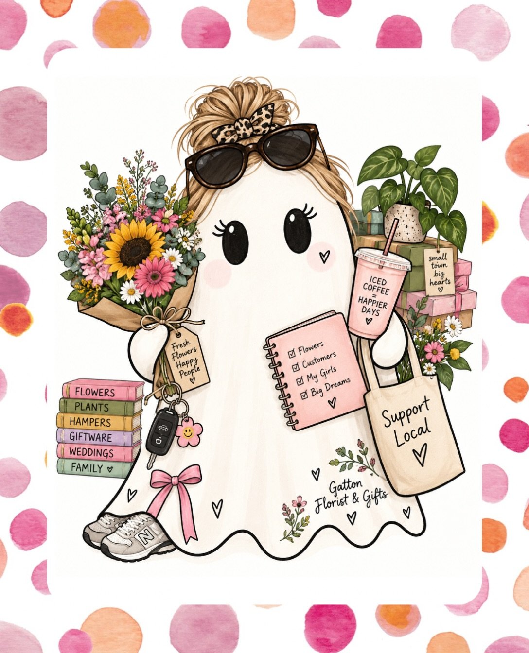 👻🌸 If a ghost could sum up my personality&hellip; I think we nailed it! 😂🩷

A little bit florist, a little bit gift shop owner, full-time planner, Mum life, iced coffee lover and professional juggler of approximately 47 things at once.

Flowers, 