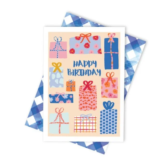 Patterned Presents Greeting Card