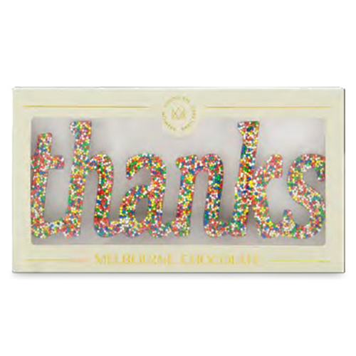 Melbourne Chocolate - Word Box - Thanks - Milk Choc Speckle