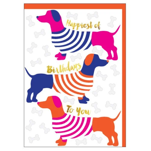 Birthday Dachshunds Greeting Card
