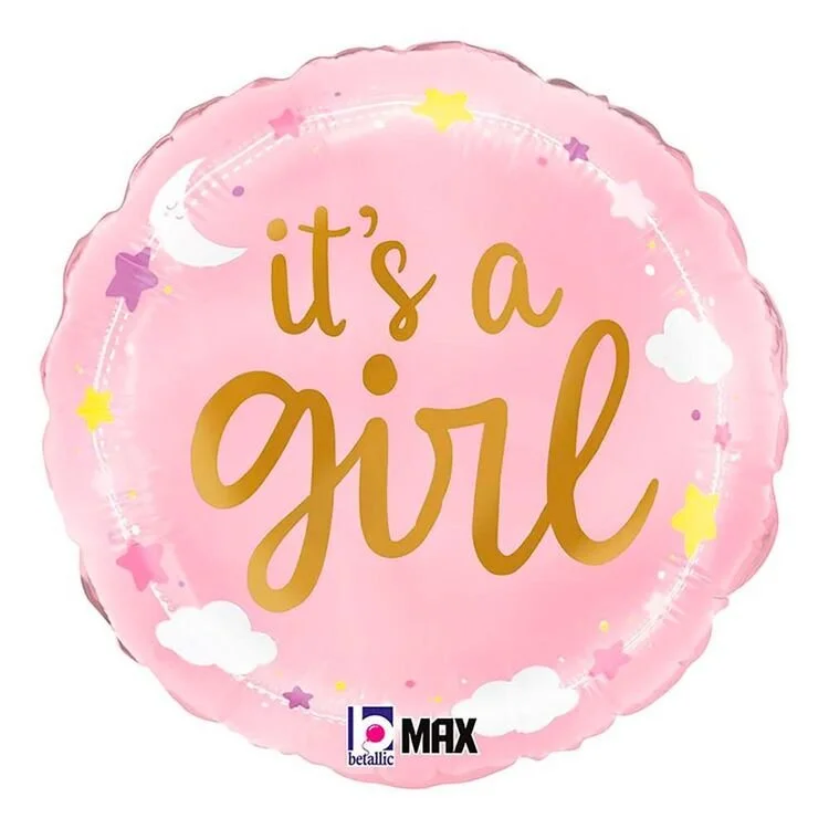 It's a Girl - Stars and Clouds Foil Balloon