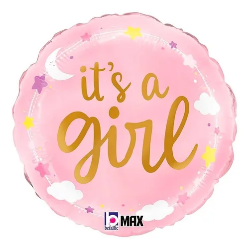 It's a Girl - Stars and Clouds Foil Balloon