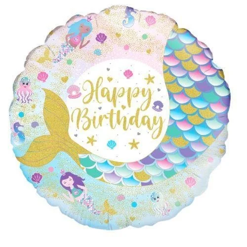 Shimmering Mermaid Birthday Iridescent Foil Balloon