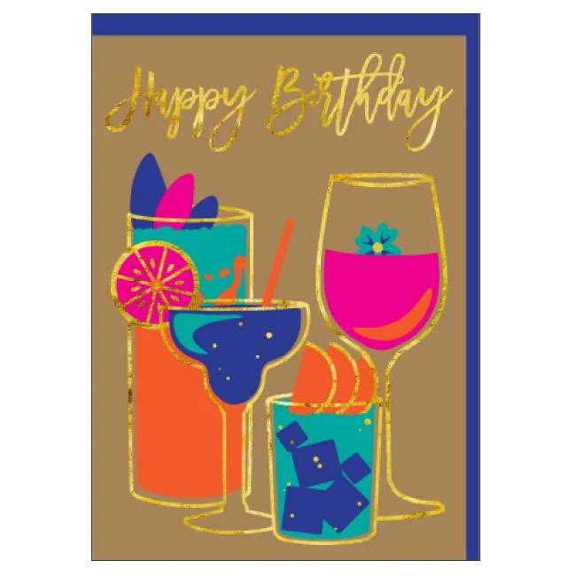 Birthday Beverages Greeting Card