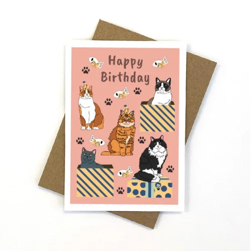 Kitty Presents Greeting Card